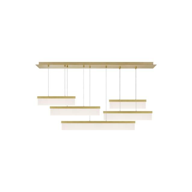 Visual Comfort Modern Collection Sweep 58 Inch 5 Light Led Linear Suspension Light Cp376199