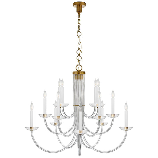 Visual Comfort Signature Collection Aerin Wharton 37 Inch 15 Light Chandelier Cp125146