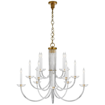 Visual Comfort Signature Collection Aerin Wharton 37 Inch 15 Light Chandelier Cp125146