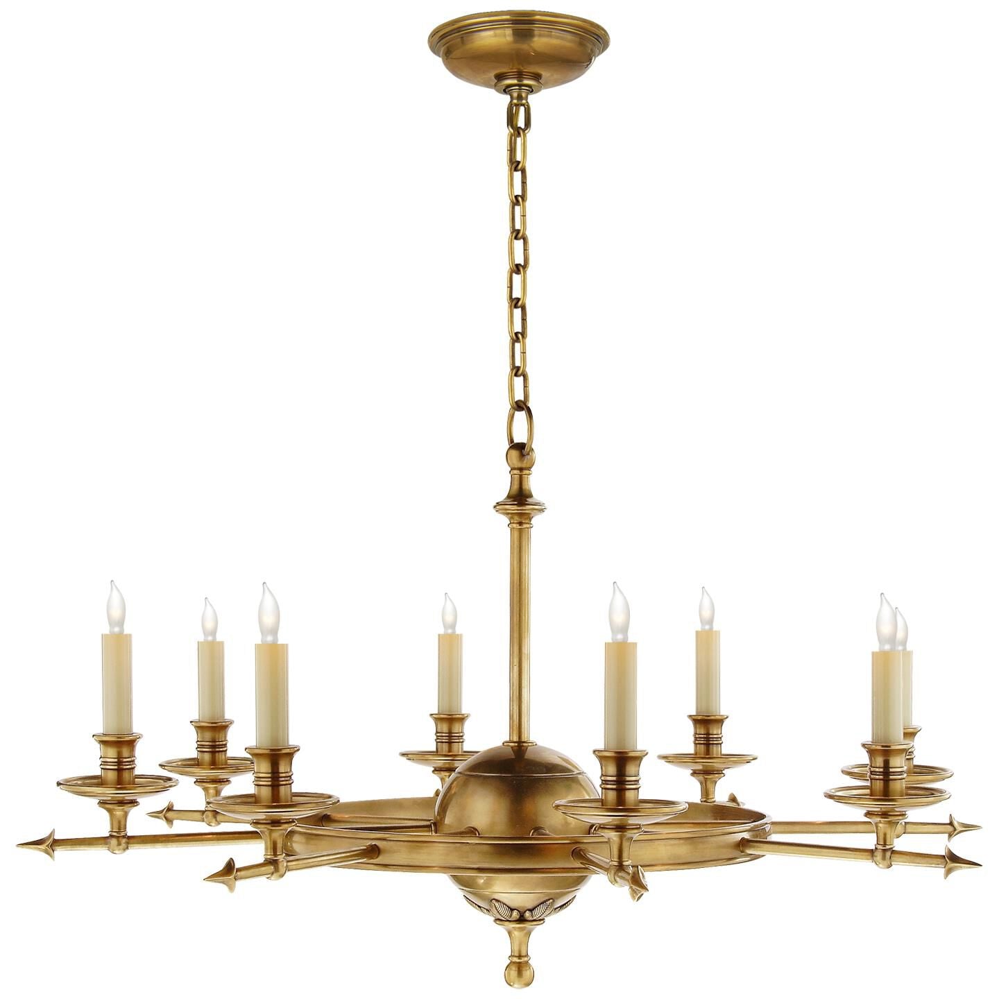 Visual Comfort Signature Collection Chapman And Myers Leaf And Arrow 34 Inch 8 Light Chandelier Cp131145