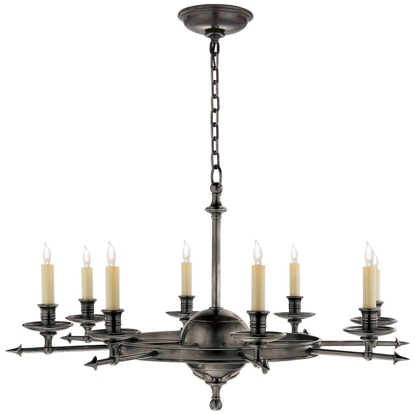 Visual Comfort Signature Collection Chapman And Myers Leaf And Arrow 34 Inch 8 Light Chandelier Cp131145