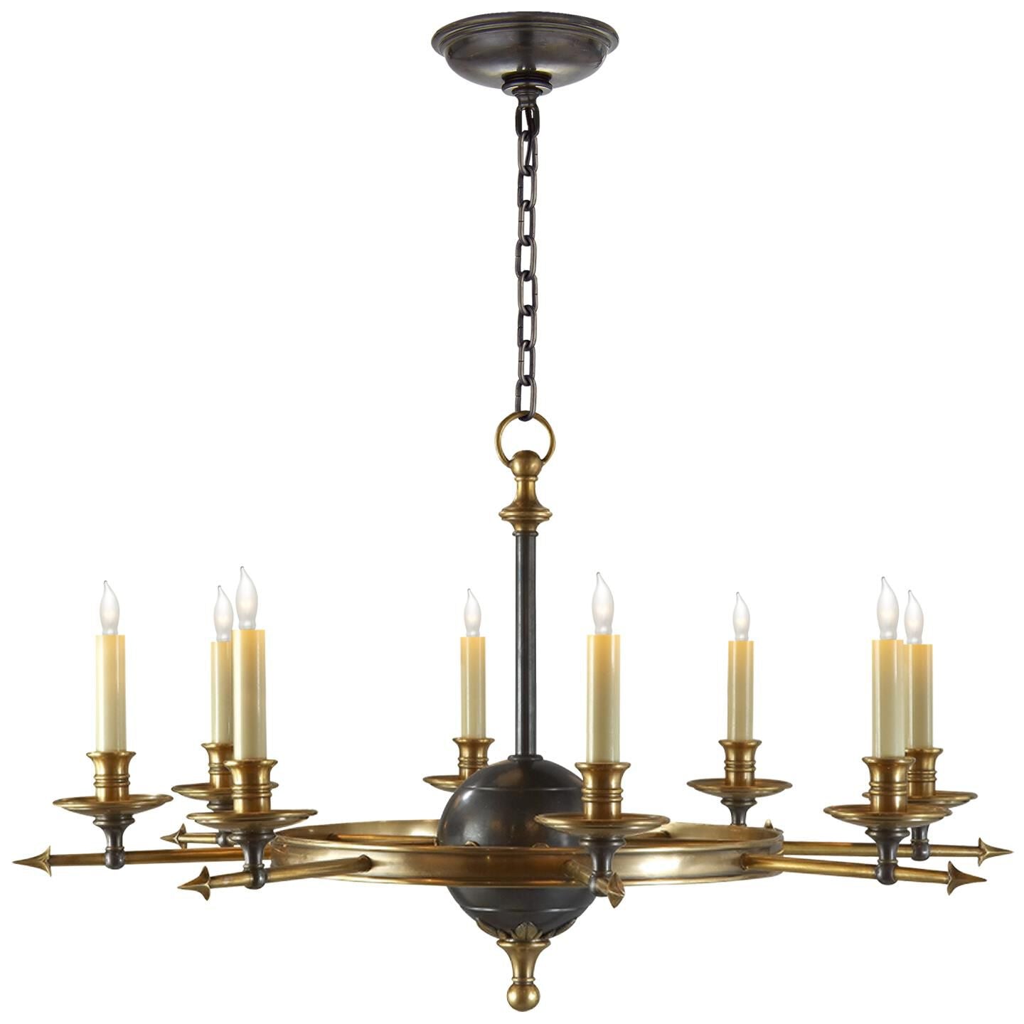 Visual Comfort Signature Collection Chapman And Myers Leaf And Arrow 34 Inch 8 Light Chandelier Cp131145