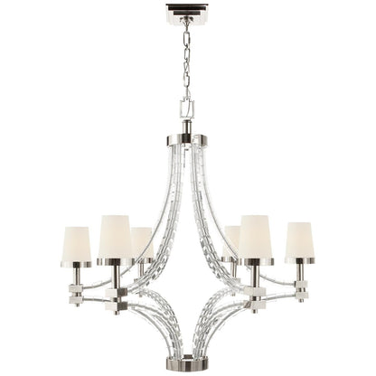 Visual Comfort Signature Collection Chapman And Myers Crystal Cube 34 Inch 6 Light Chandelier Cp131167