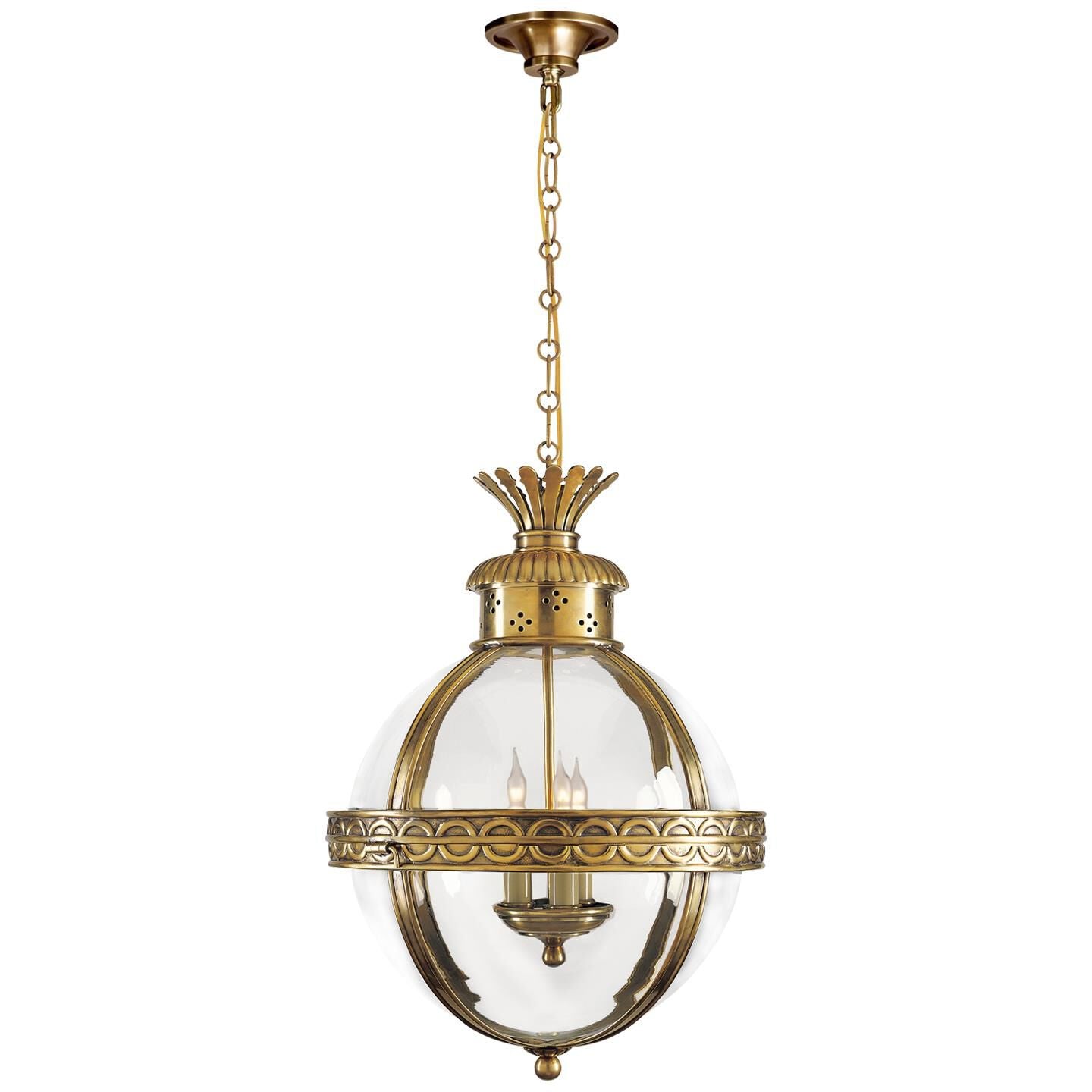 Visual Comfort Signature Collection Chapman And Myers Crown Top Globe 15 Inch Large Pendant Cp131197