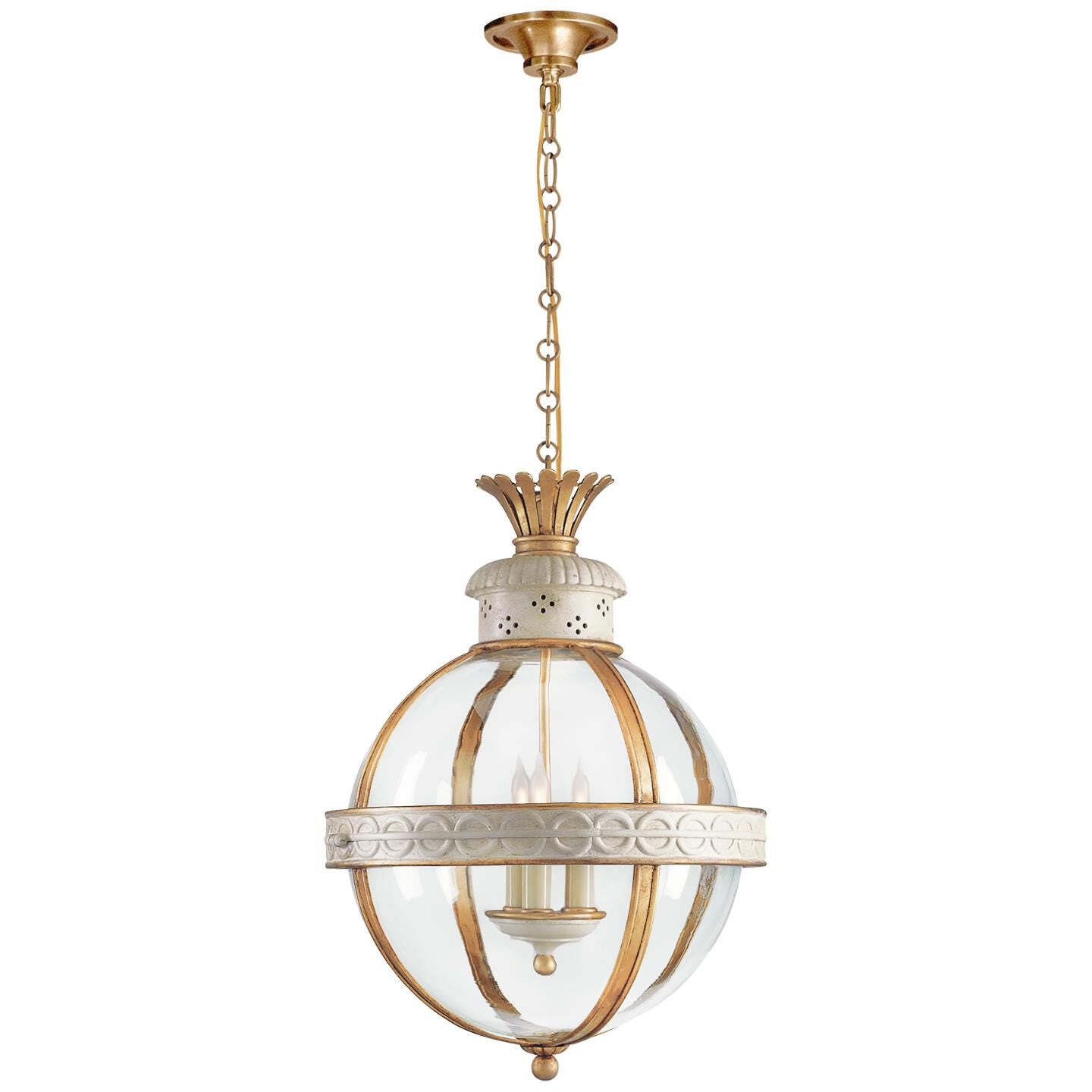 Visual Comfort Signature Collection Chapman And Myers Crown Top Globe 15 Inch Large Pendant Cp131197