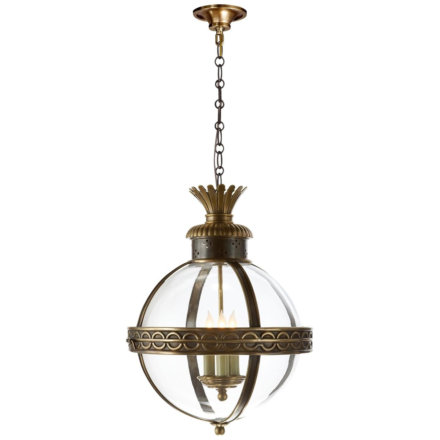 Visual Comfort Signature Collection Chapman And Myers Crown Top Globe 15 Inch Large Pendant Cp131197