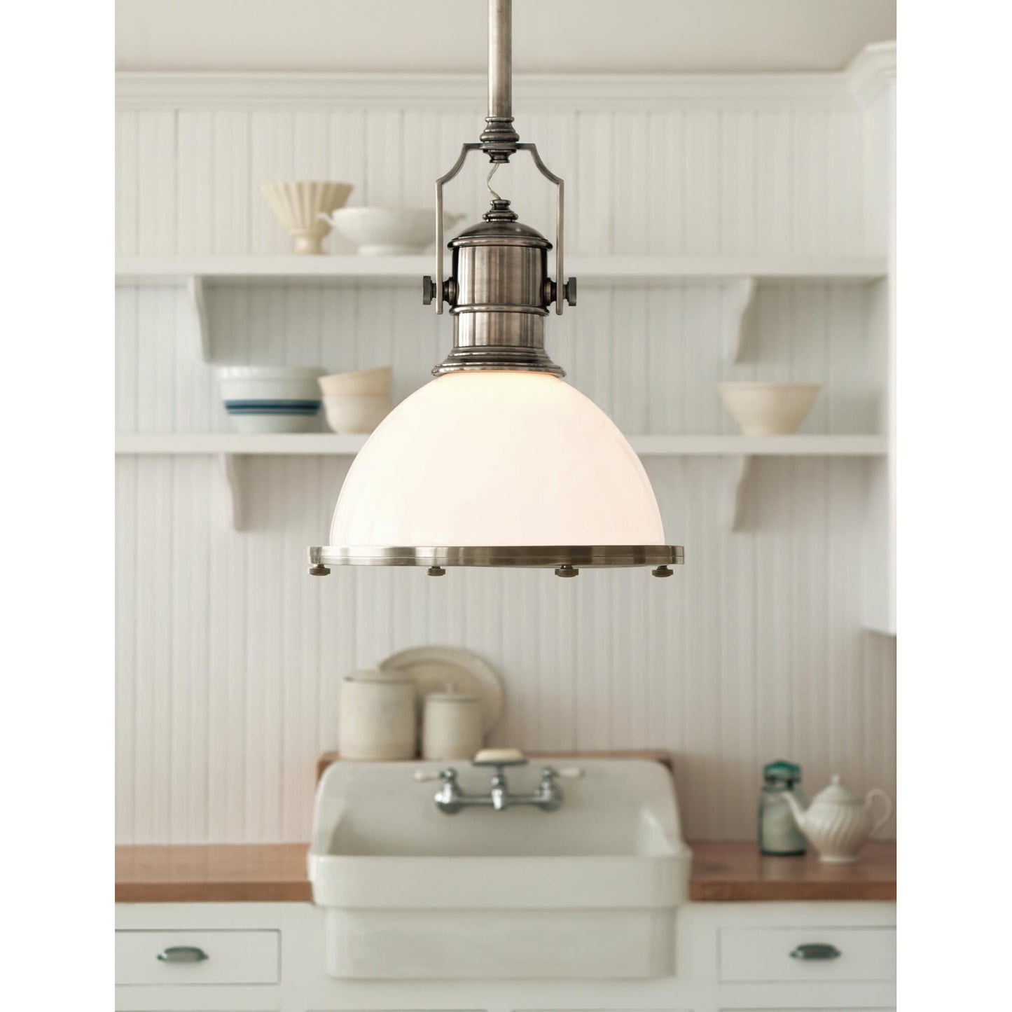 Visual Comfort Signature Collection Chapman And Myers Country Industrial 19 Inch Large Pendant Cp131319