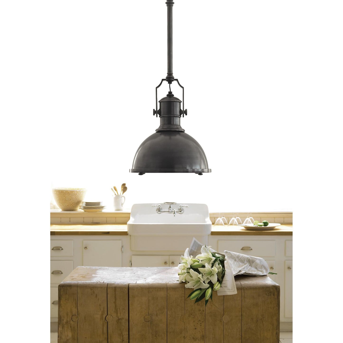 Visual Comfort Signature Collection Chapman And Myers Country Industrial 19 Inch Large Pendant Cp131319