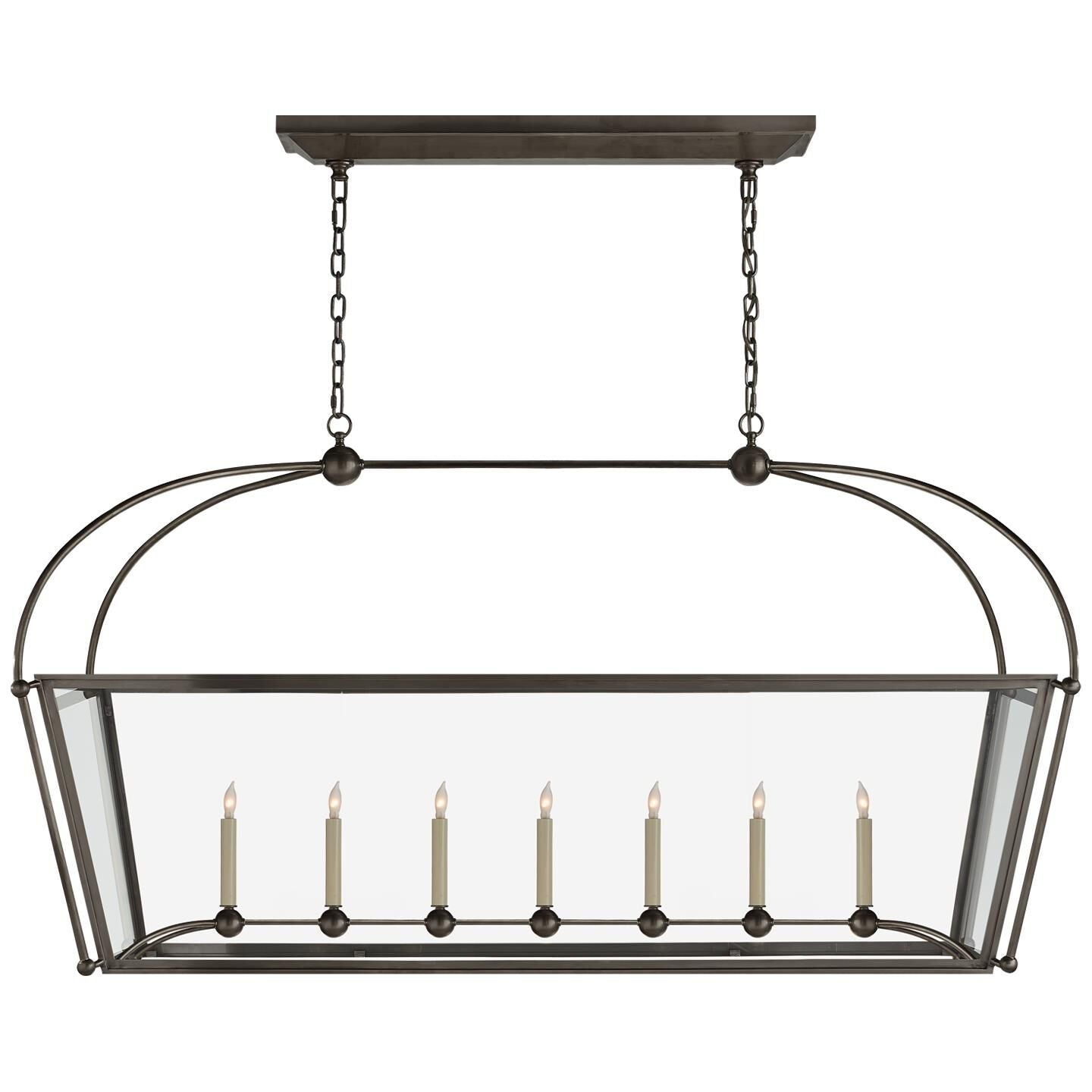 Visual Comfort Signature Collection Chapman And Myers Plantation 54 Inch 7 Light Linear Suspension Light Cp131351