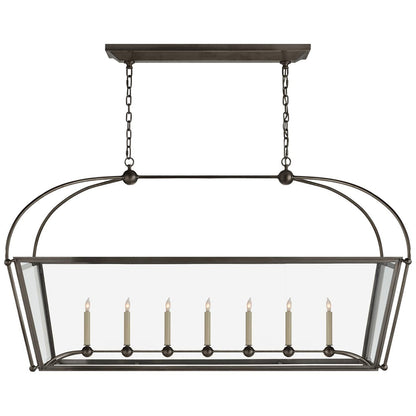 Visual Comfort Signature Collection Chapman And Myers Plantation 54 Inch 7 Light Linear Suspension Light Cp131351