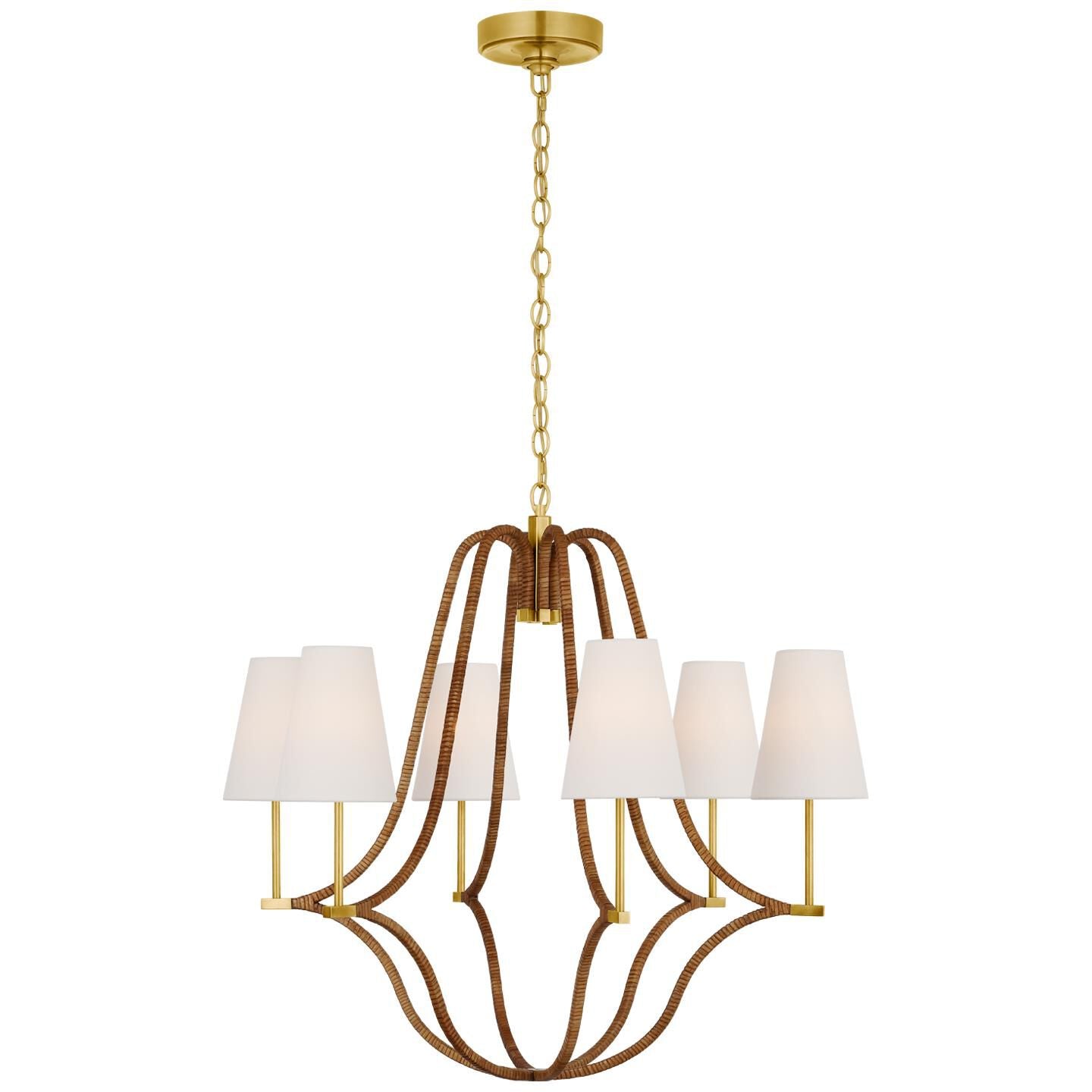 Visual Comfort Signature Collection Chapman And Myers Biscayne 30 Inch 6 Light Led Chandelier Cp793833