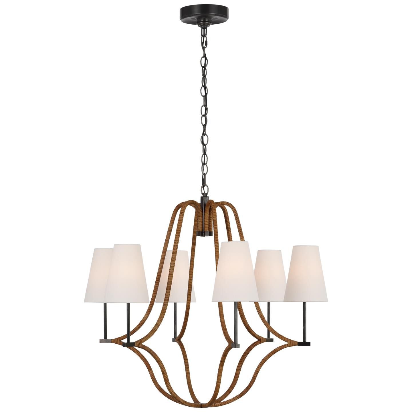 Visual Comfort Signature Collection Chapman And Myers Biscayne 30 Inch 6 Light Led Chandelier Cp793833