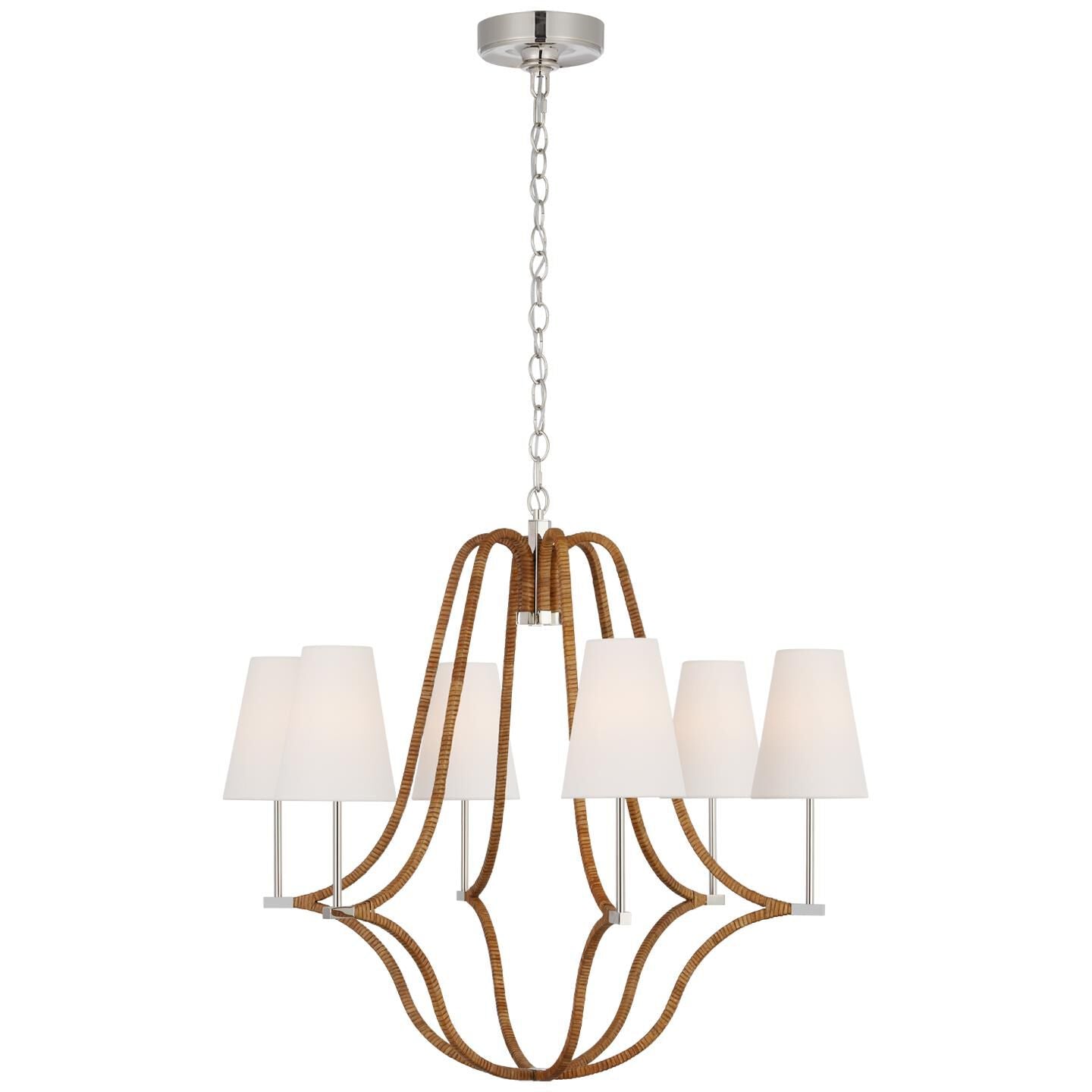 Visual Comfort Signature Collection Chapman And Myers Biscayne 30 Inch 6 Light Led Chandelier Cp793833