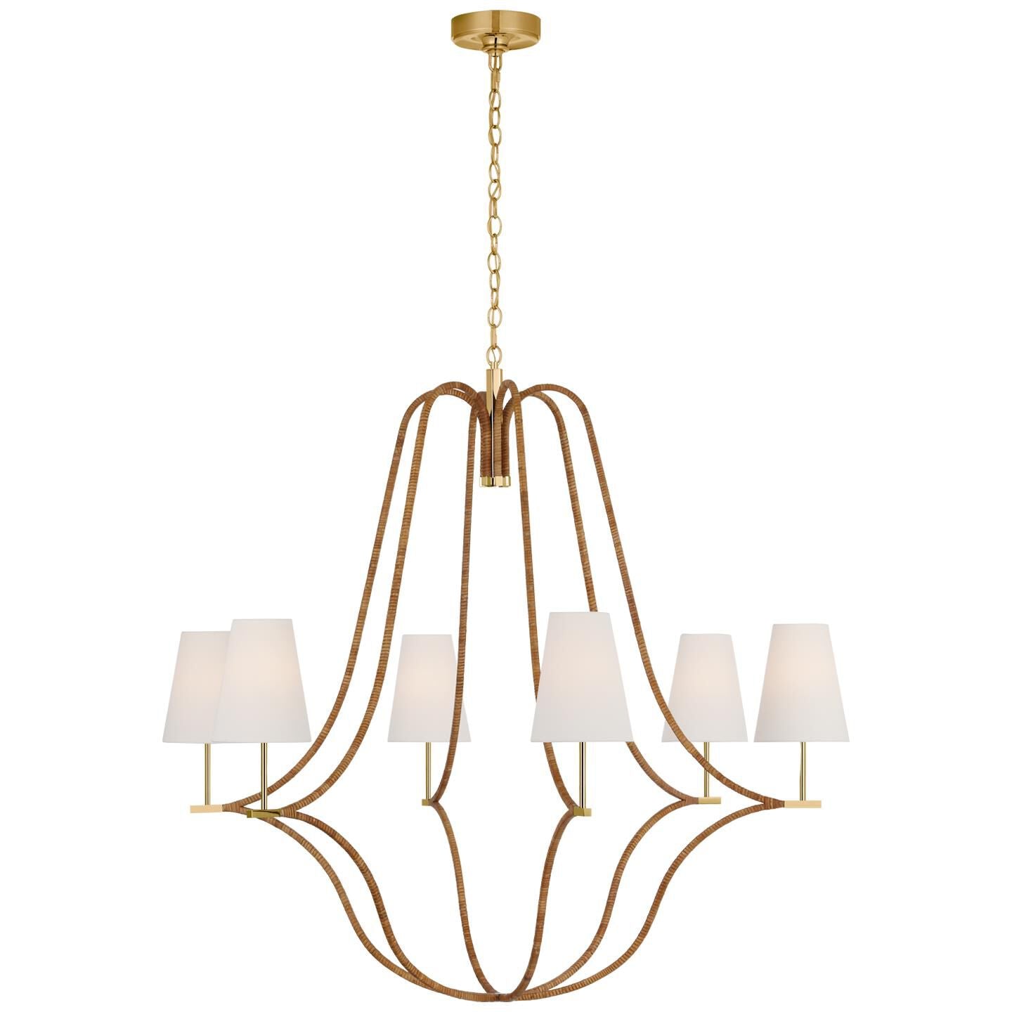 Visual Comfort Signature Collection Chapman And Myers Biscayne 45 Inch 6 Light Led Chandelier Cp793834