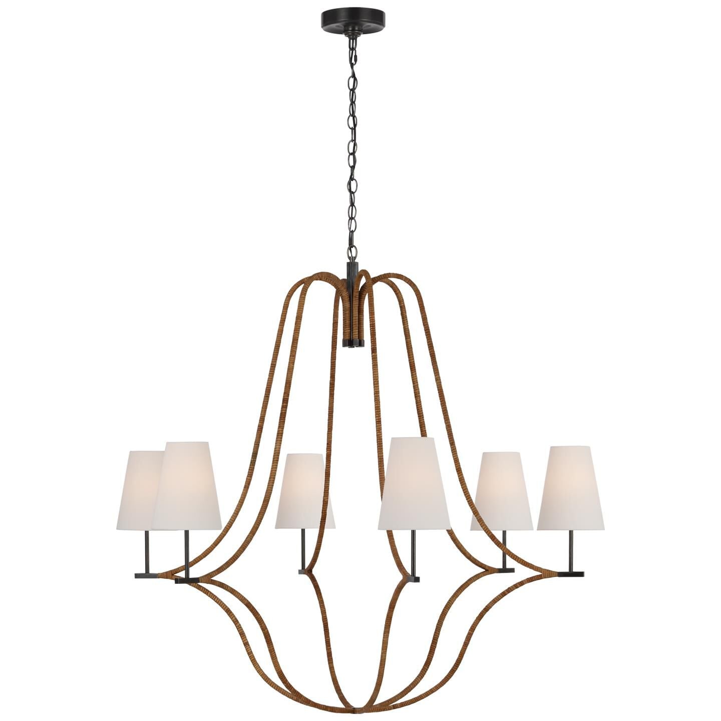 Visual Comfort Signature Collection Chapman And Myers Biscayne 45 Inch 6 Light Led Chandelier Cp793834