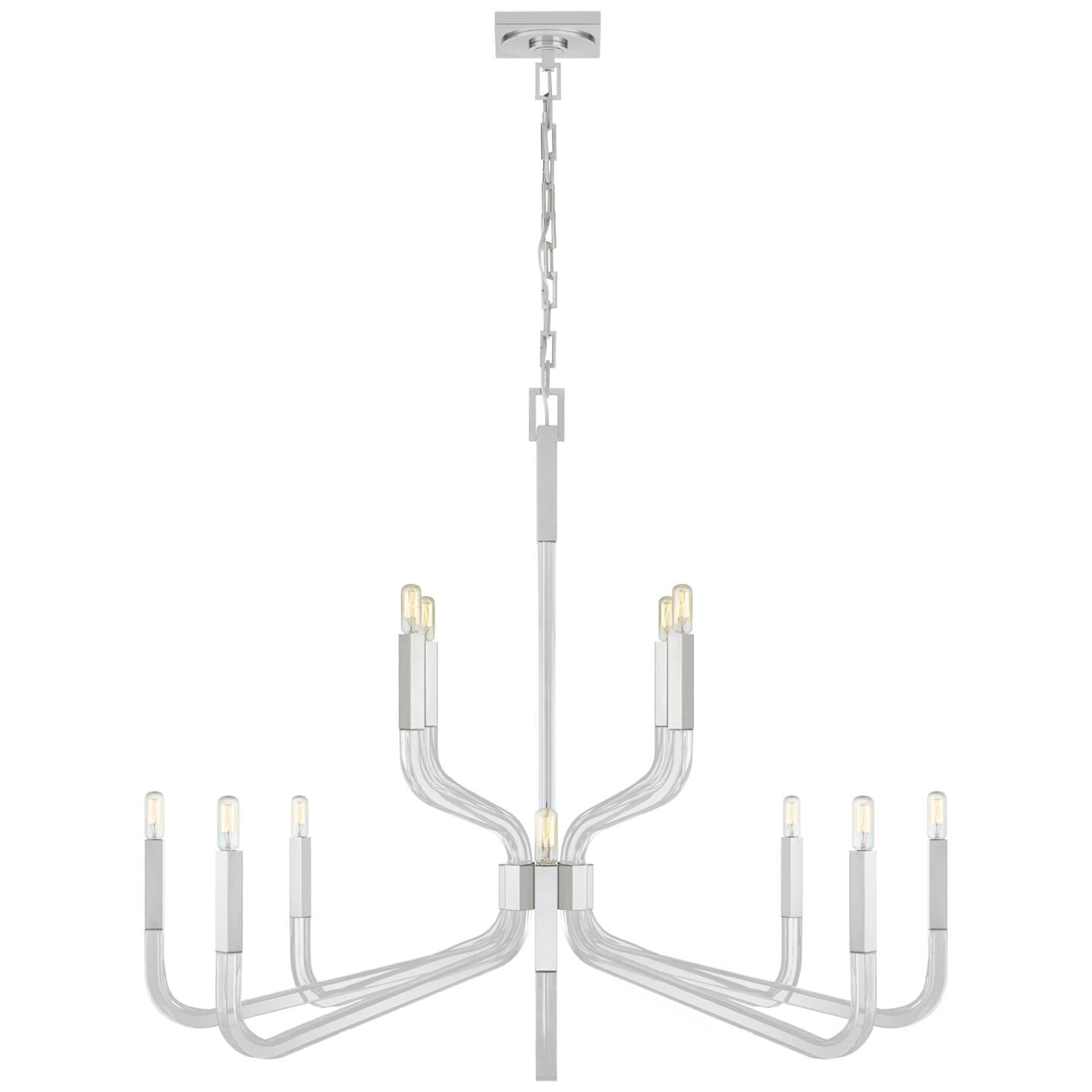 Visual Comfort Signature Collection Chapman And Myers Reagan 44 Inch 12 Light Chandelier Clearance Cp428892Ob