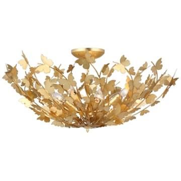 Visual Comfort Signature Collection Julie Neill Farfalle 30 Inch 8 Light Led Semi Flush Mount Cp544440