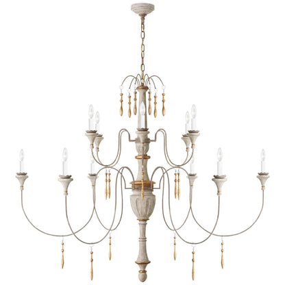 Visual Comfort Signature Collection Julie Neill Fortuna 58 Inch 12 Light Chandelier Cp375996