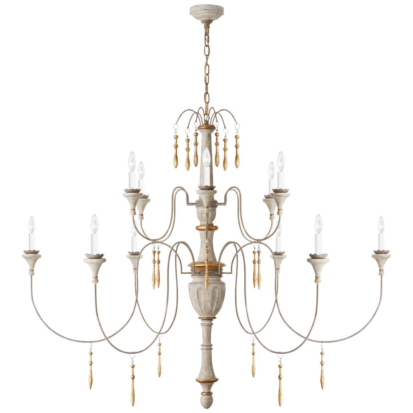 Visual Comfort Signature Collection Julie Neill Fortuna 58 Inch 12 Light Chandelier Cp375996