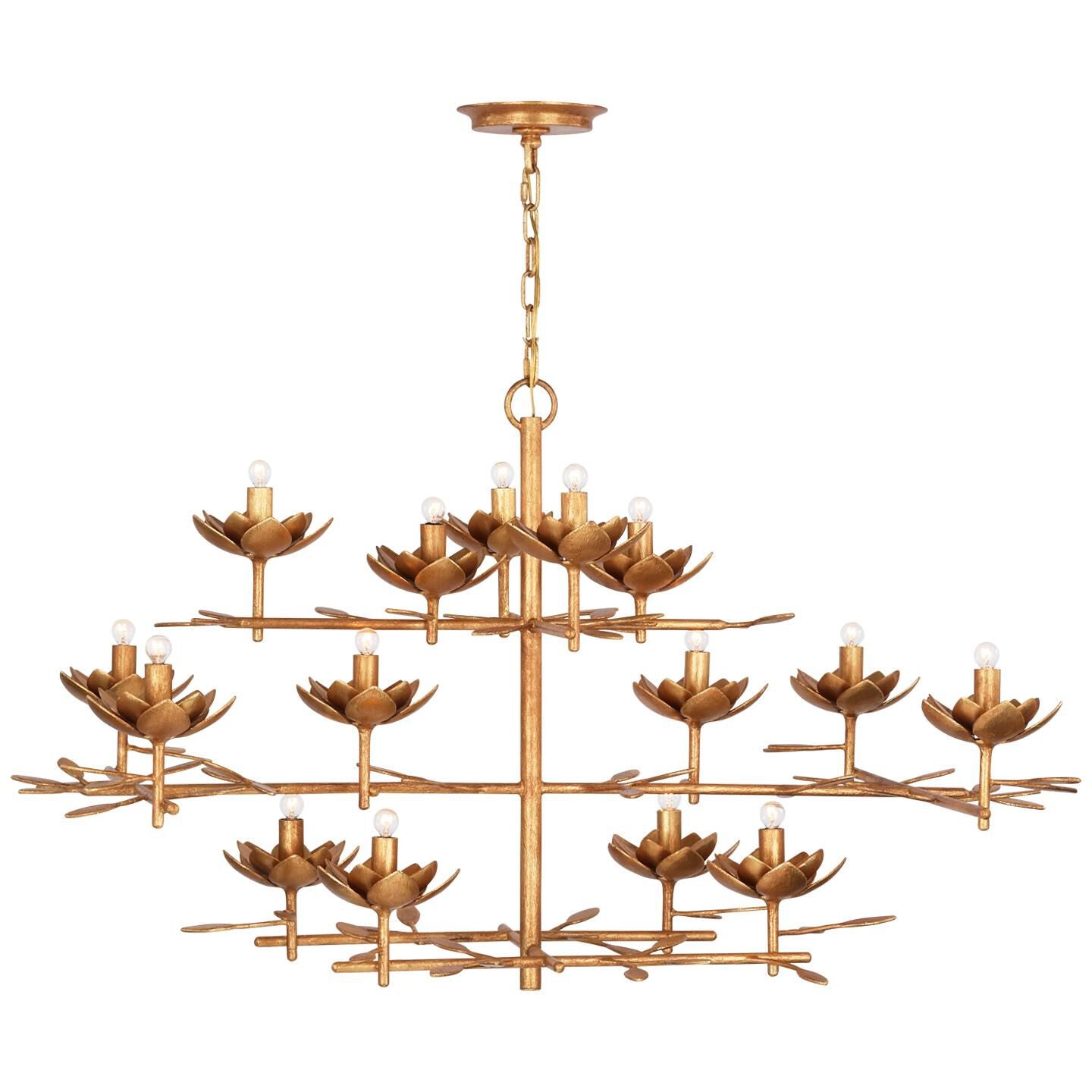 Visual Comfort Signature Collection Julie Neill Clementine 48 Inch 15 Light Led Chandelier Cp793860