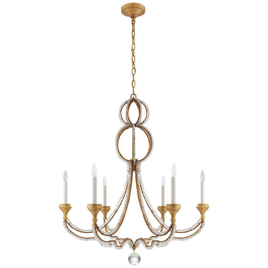 Visual Comfort Signature Collection Niermann Weeks Milan 38 Inch 6 Light Chandelier Cp159378