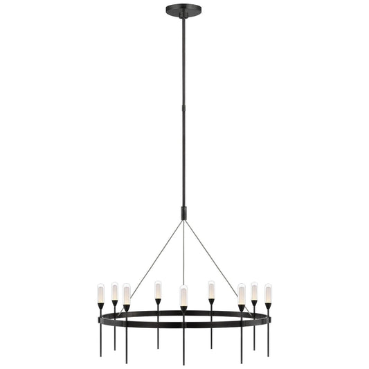 Visual Comfort Signature Collection Peter Bristol Overture 28 Inch 9 Light Led Chandelier Cp739600