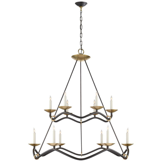 Visual Comfort Signature Collection Barry Goralnick Choros 37 Inch 12 Light Chandelier Cp172034