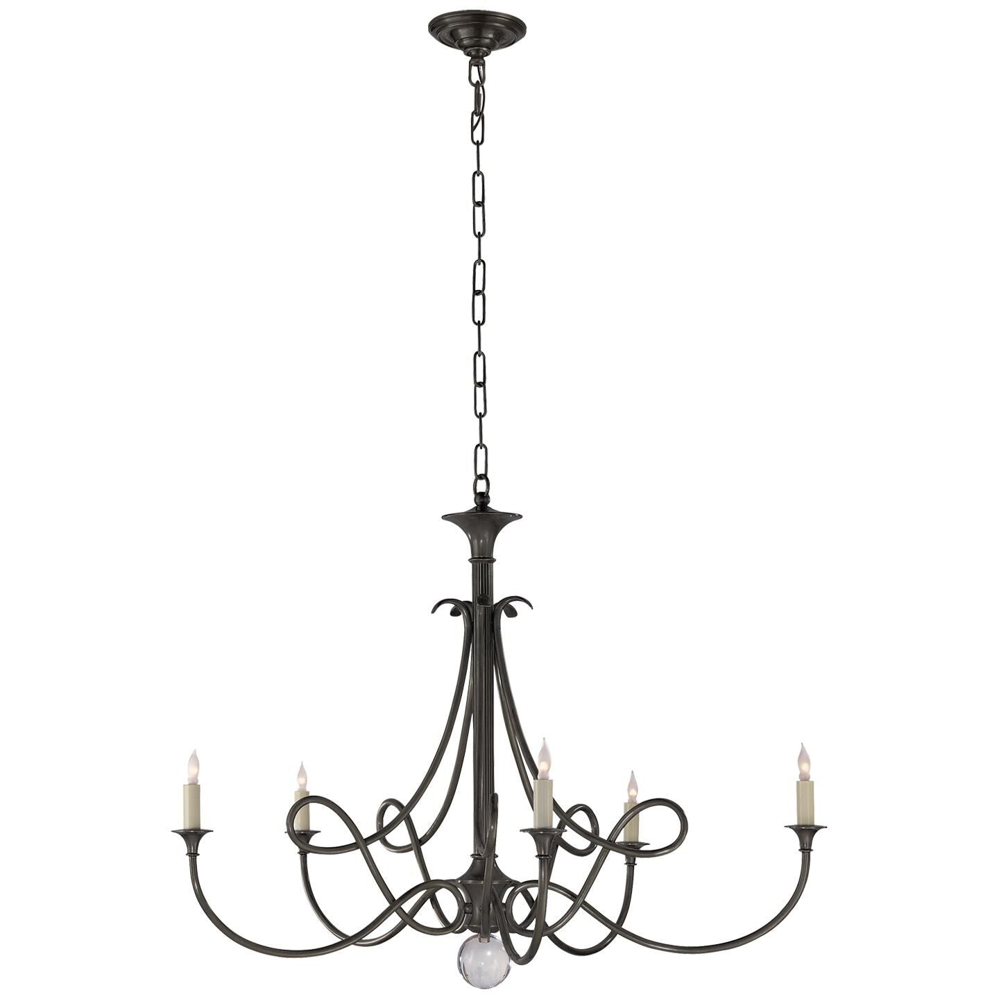 Visual Comfort Signature Collection Eric Cohler Double Twist 36 Inch 5 Light Chandelier Cp174123