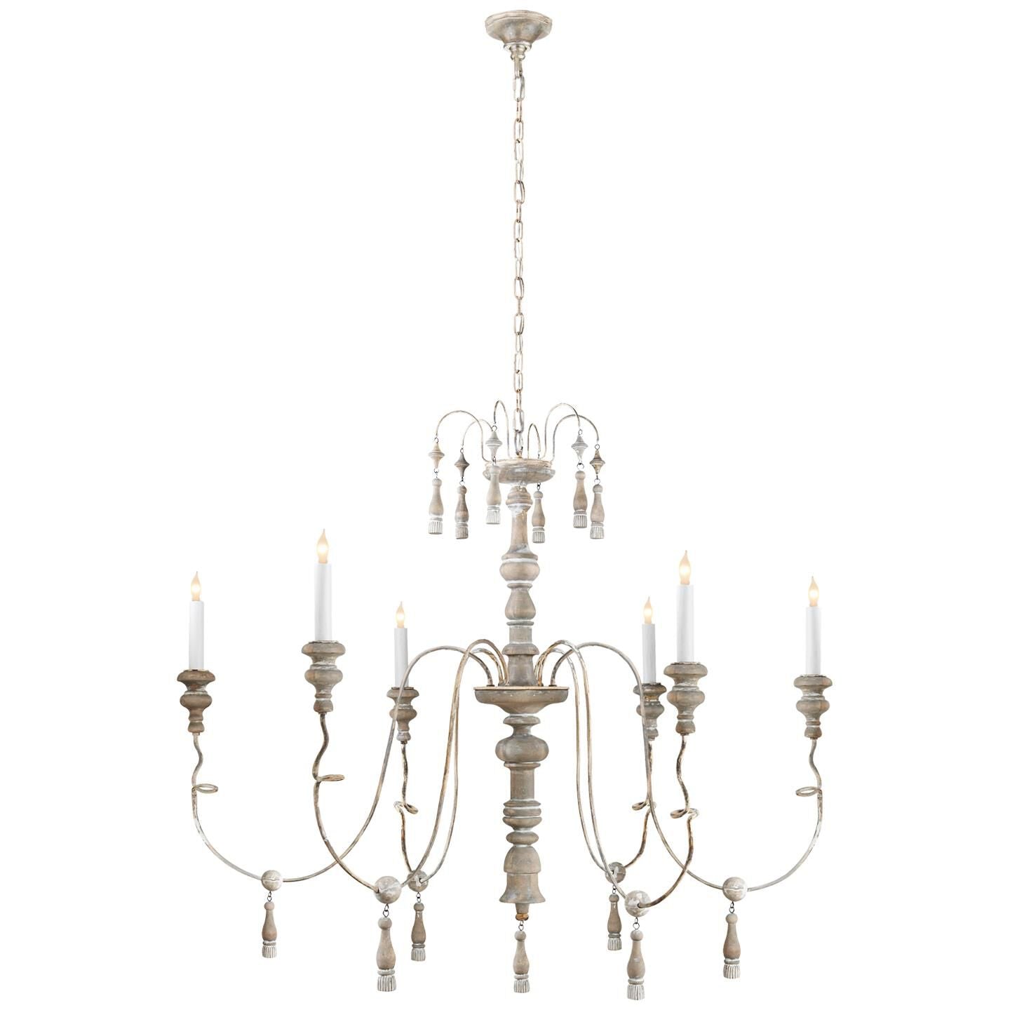 Visual Comfort Signature Collection Suzanne Kasler Michele 43 Inch 6 Light Chandelier Cp175285