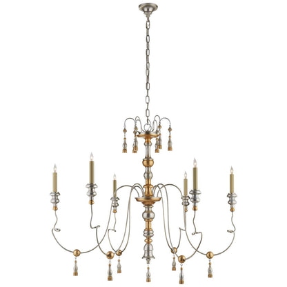 Visual Comfort Signature Collection Suzanne Kasler Michele 43 Inch 6 Light Chandelier Cp175285