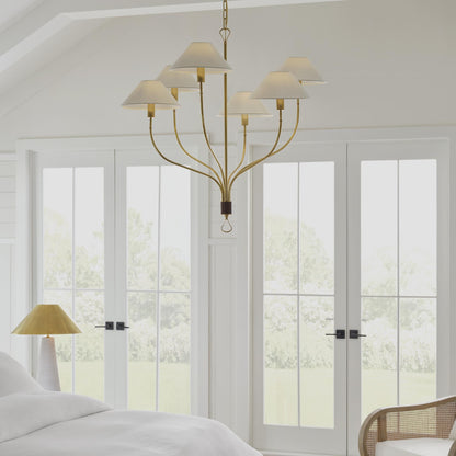 Visual Comfort Signature Collection Amber Lewis Griffin 36 Inch 6 Light Led Chandelier Cp788476