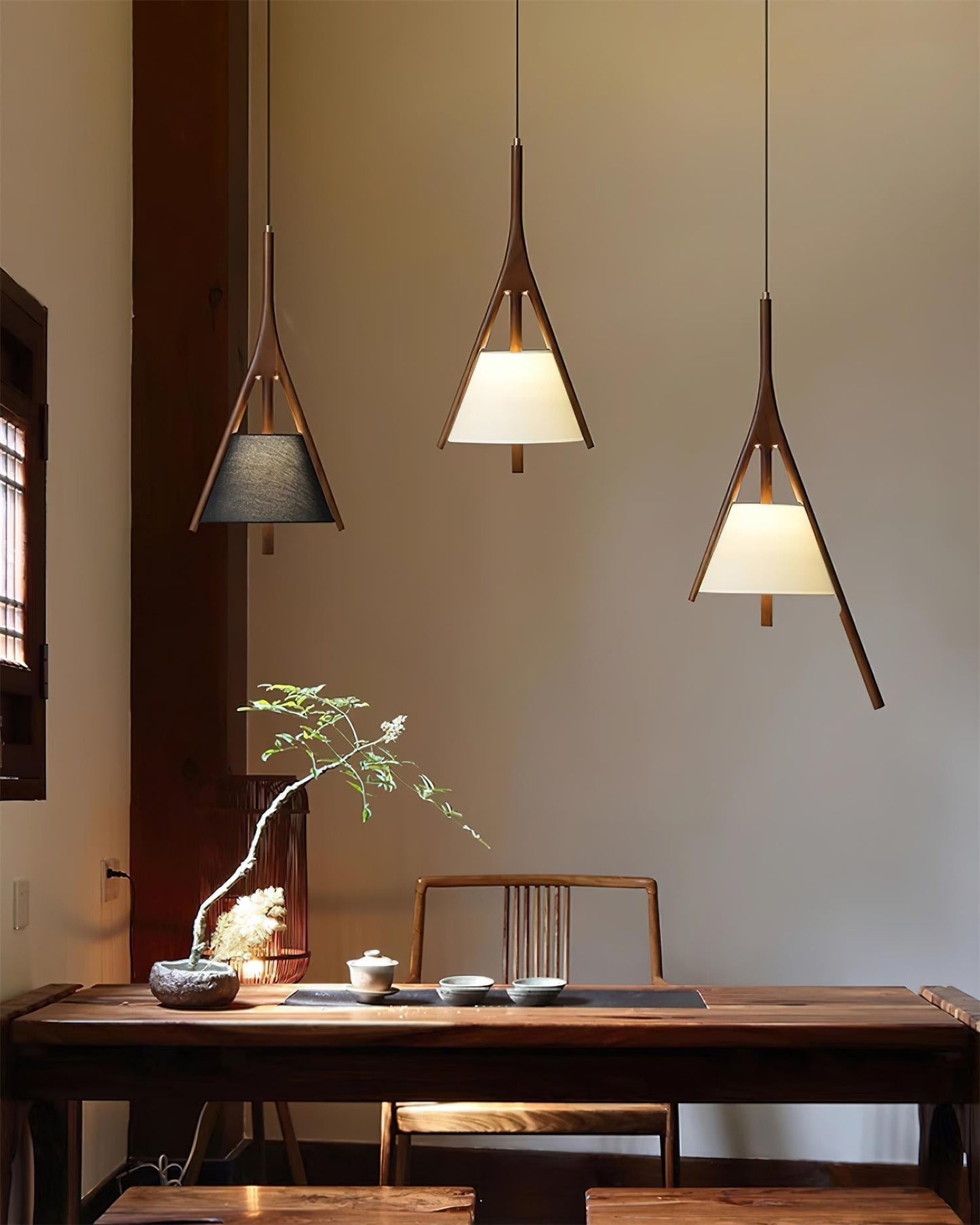 Nanzhi Wood Droplight Pendant Lamp