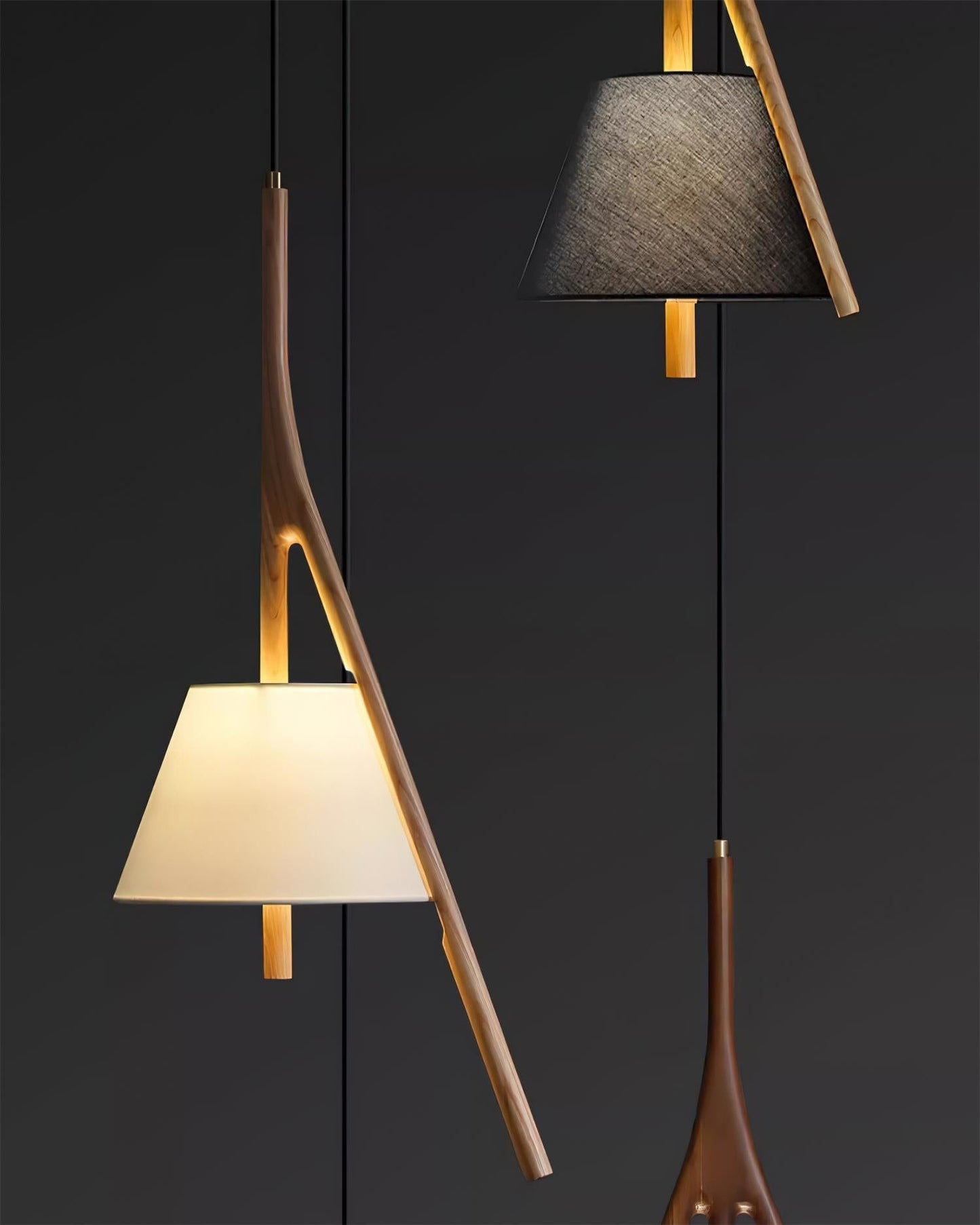 Nanzhi Wood Droplight Pendant Lamp