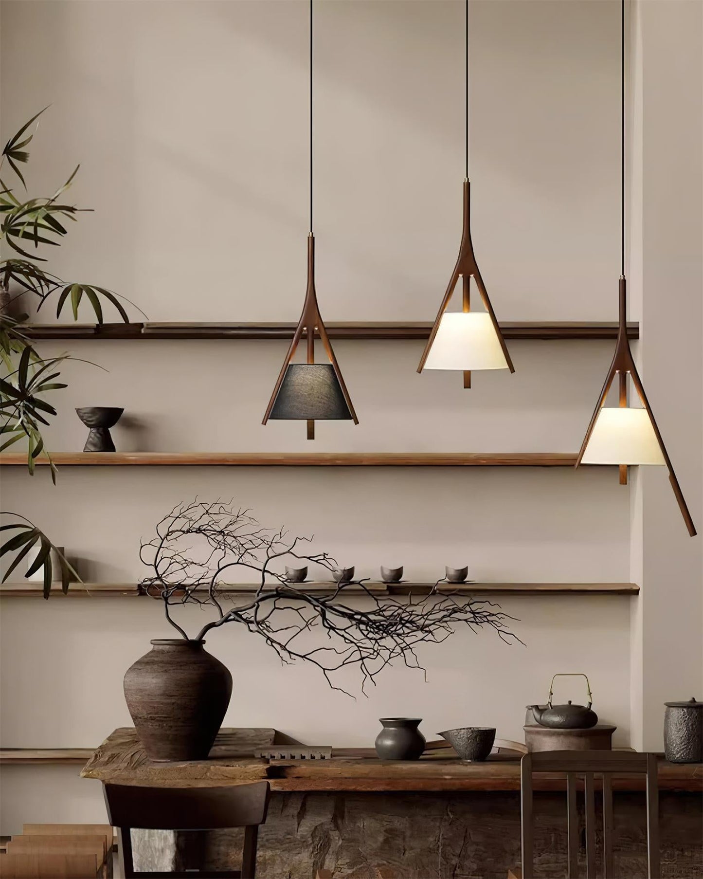 Nanzhi Wood Droplight Pendant Lamp