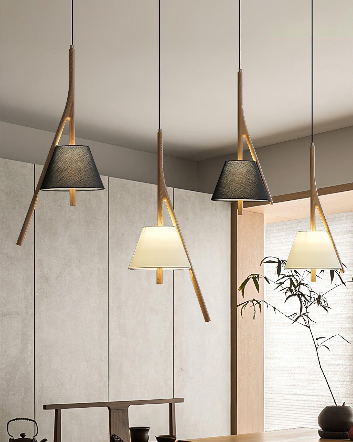 Nanzhi Wood Droplight Pendant Lamp