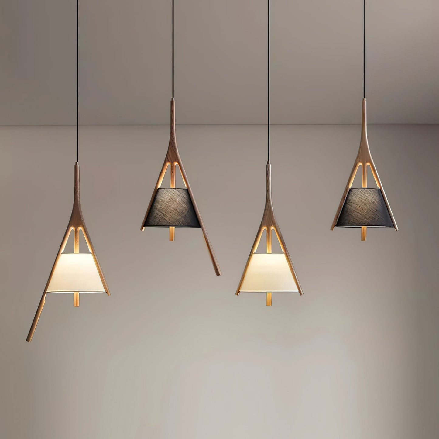 Nanzhi Wood Droplight Pendant Lamp