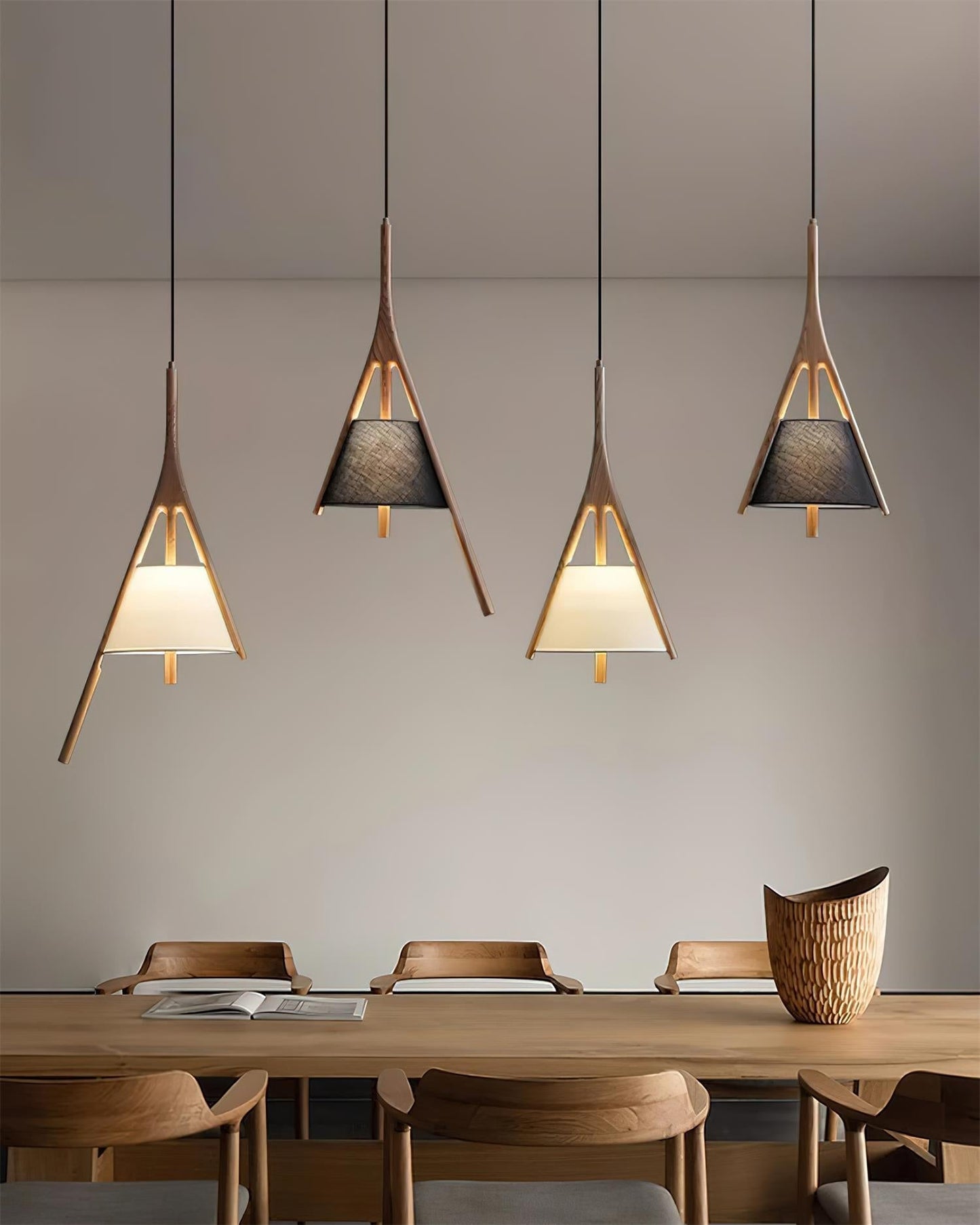 Nanzhi Wood Droplight Pendant Lamp