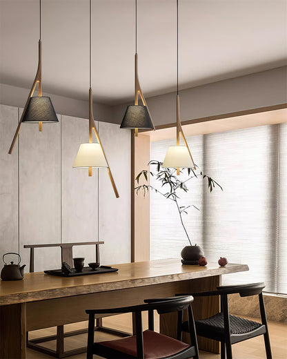 Nanzhi Wood Droplight Pendant Lamp