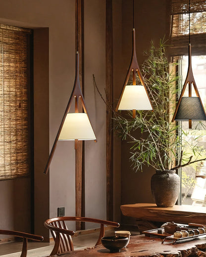 Nanzhi Wood Droplight Pendant Lamp