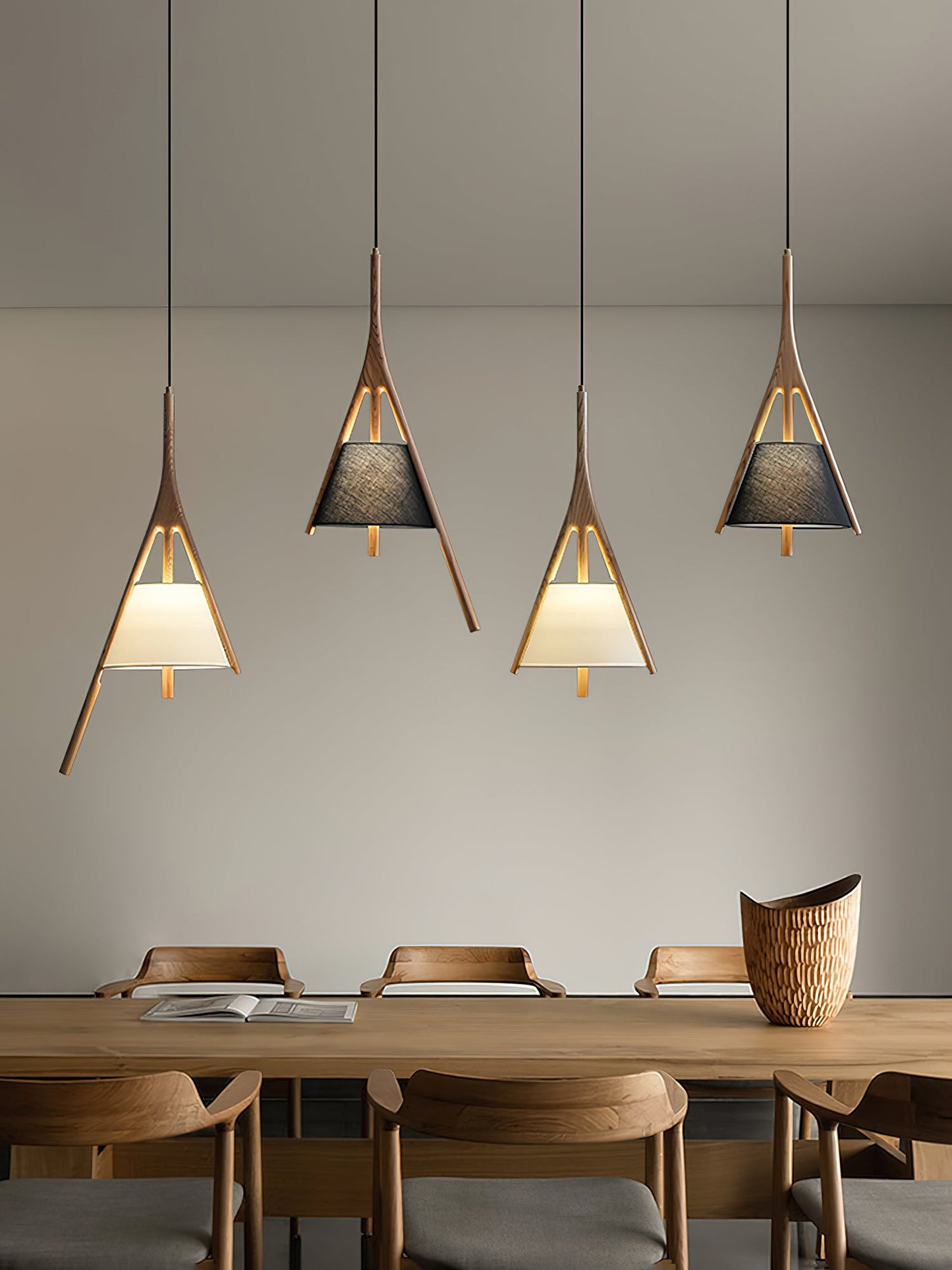 Nanzhi Wood Droplight Pendant Lamp