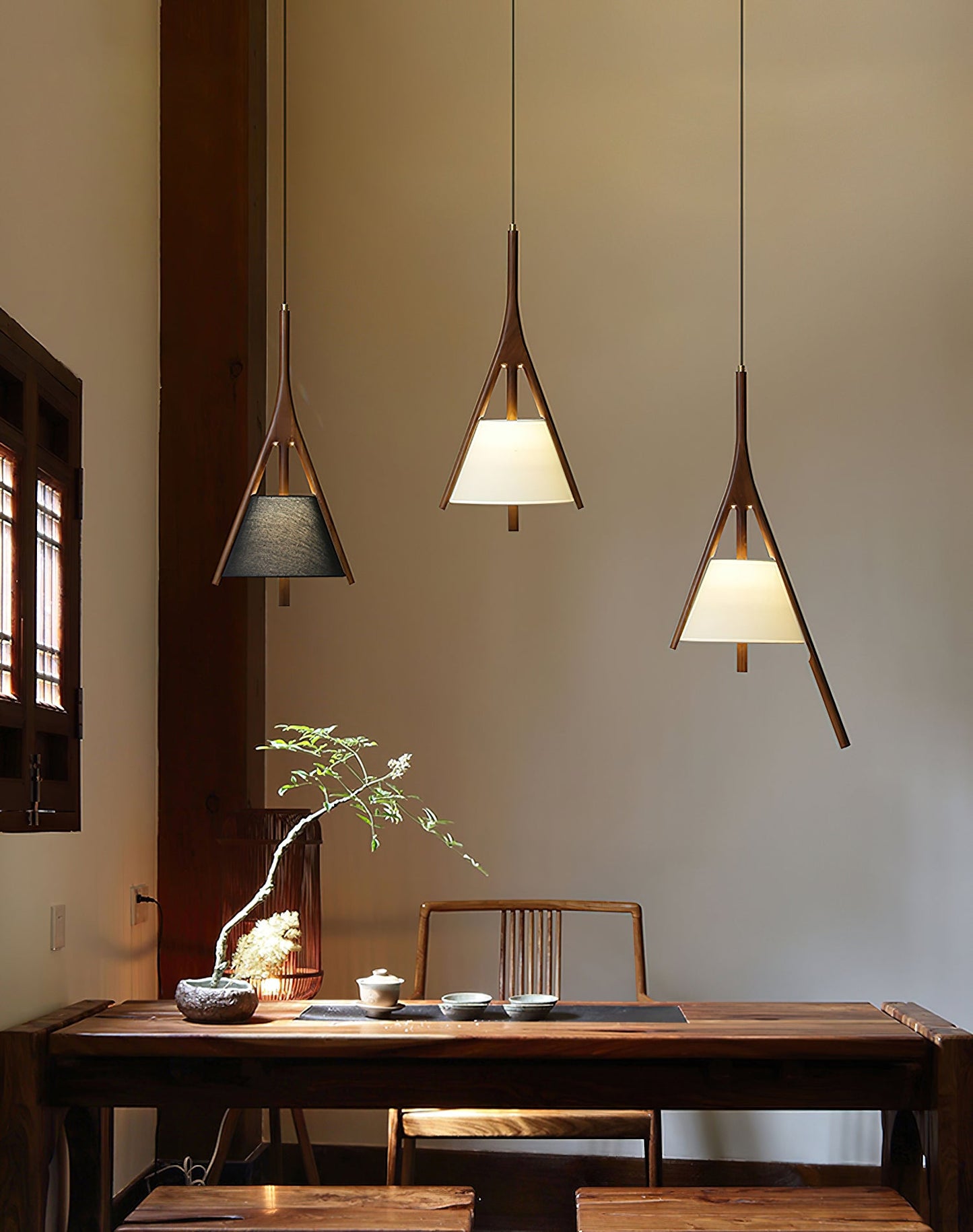 Nanzhi Wood Droplight Pendant Lamp