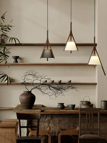 Nanzhi Wood Droplight Pendant Lamp