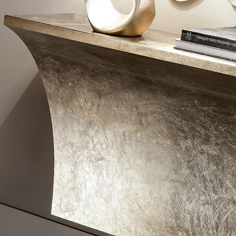 Wall Mounted Modern Designer Champagne Leaf Console