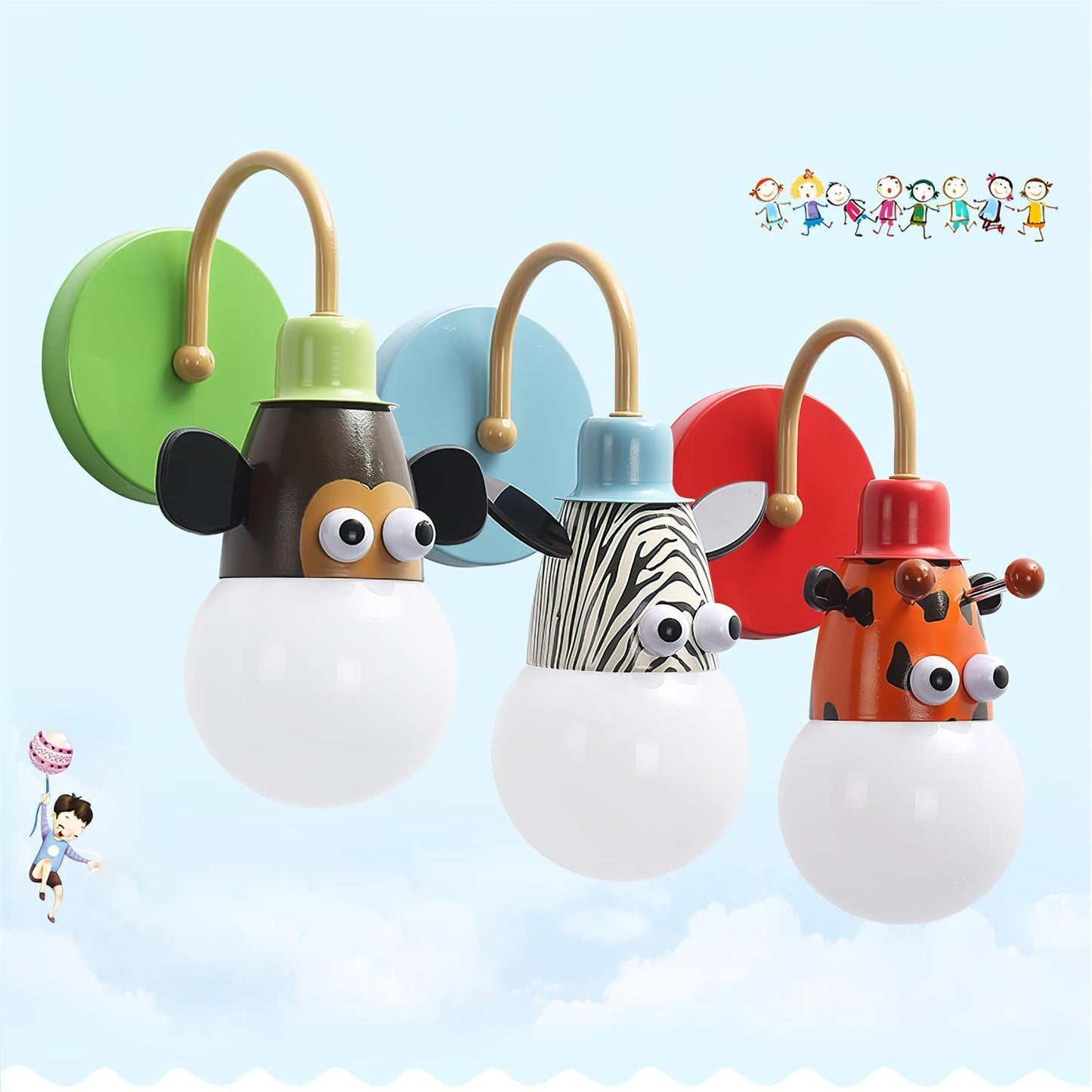 Cartoon Animal Kids Wall Lamp