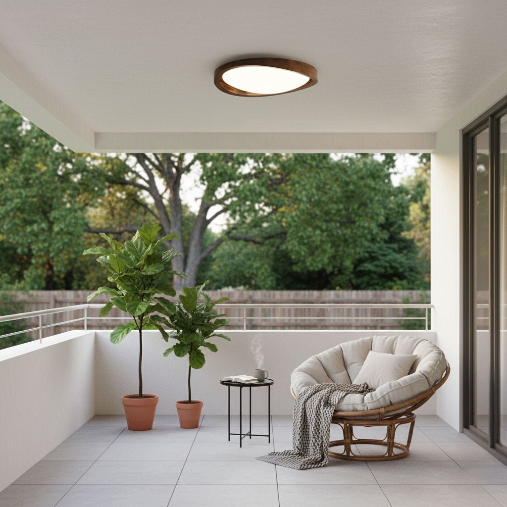 Walnut Curved Edge Ceiling Light