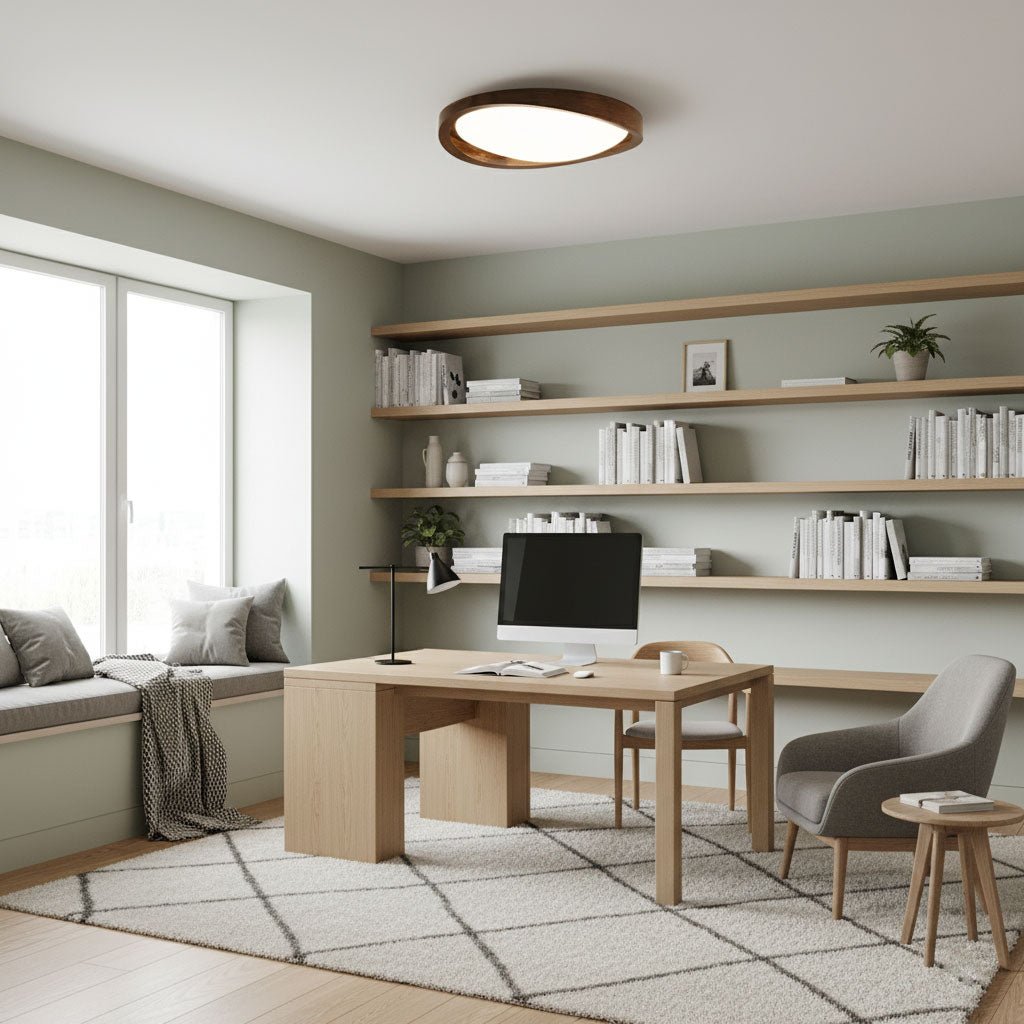 Walnut Curved Edge Ceiling Light