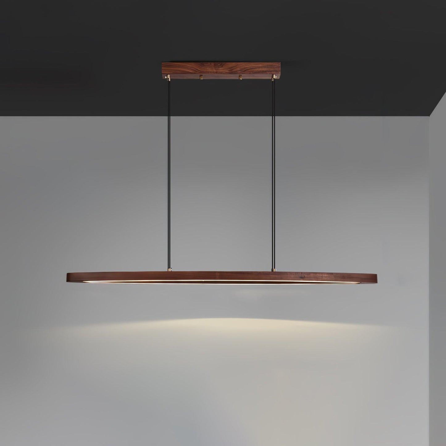 Walnut Arc Linear Ceiling light fitting Pendant Lamp