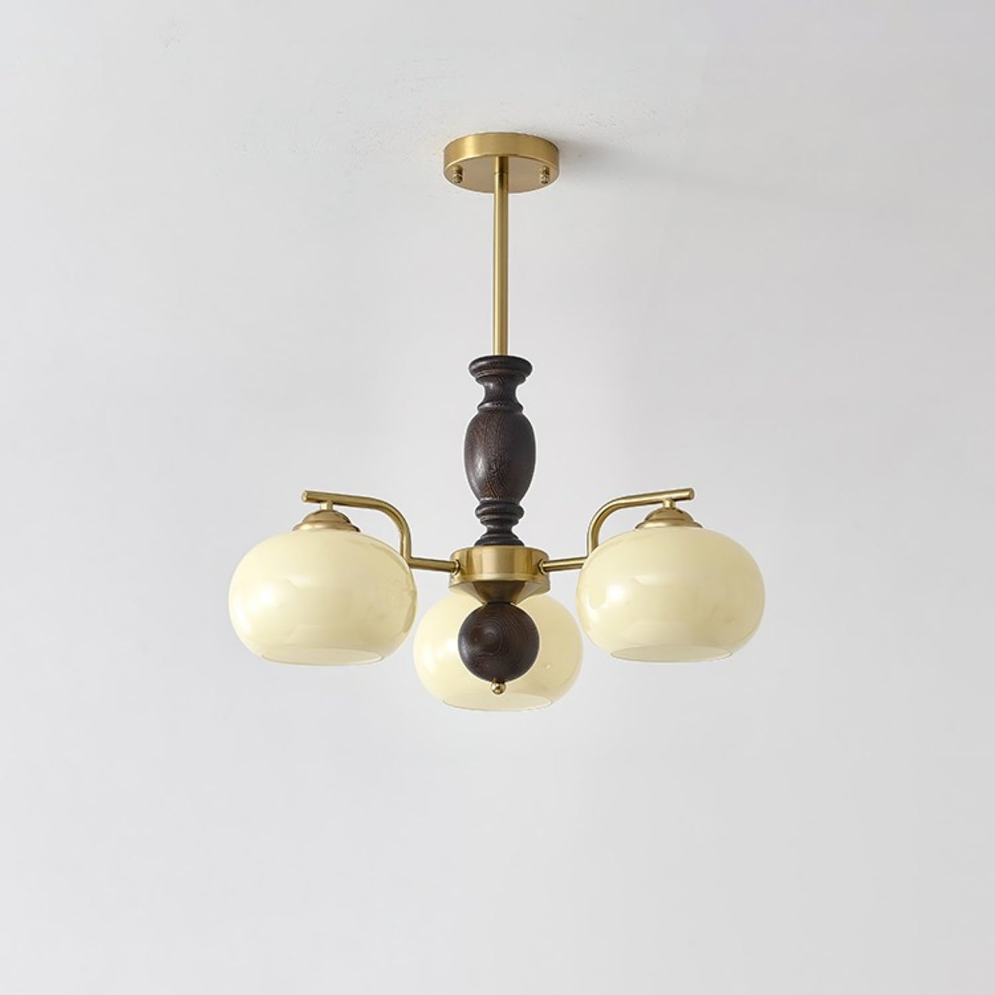 Walnut Beige Orb Electrolier Chandelier