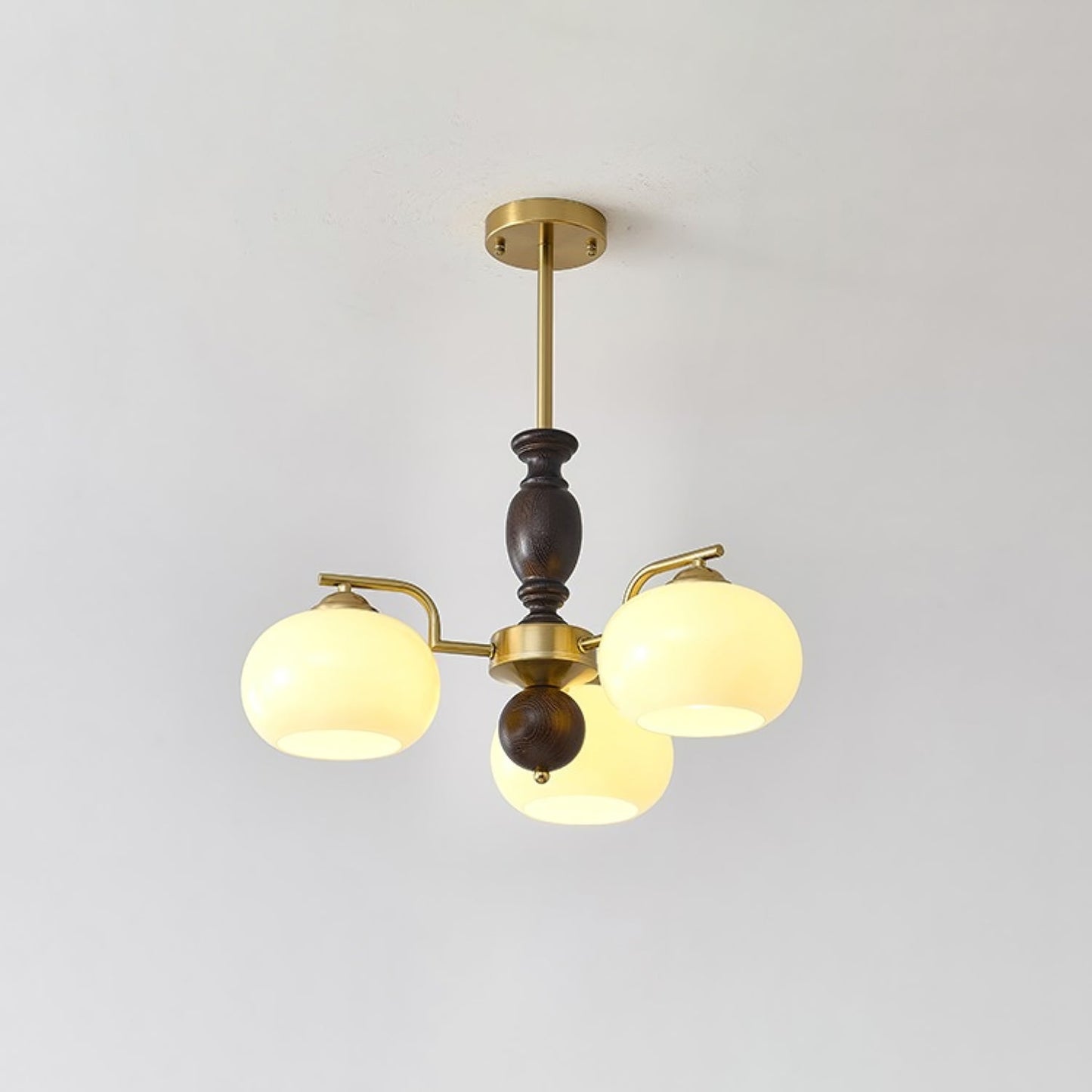 Walnut Beige Orb Electrolier Chandelier