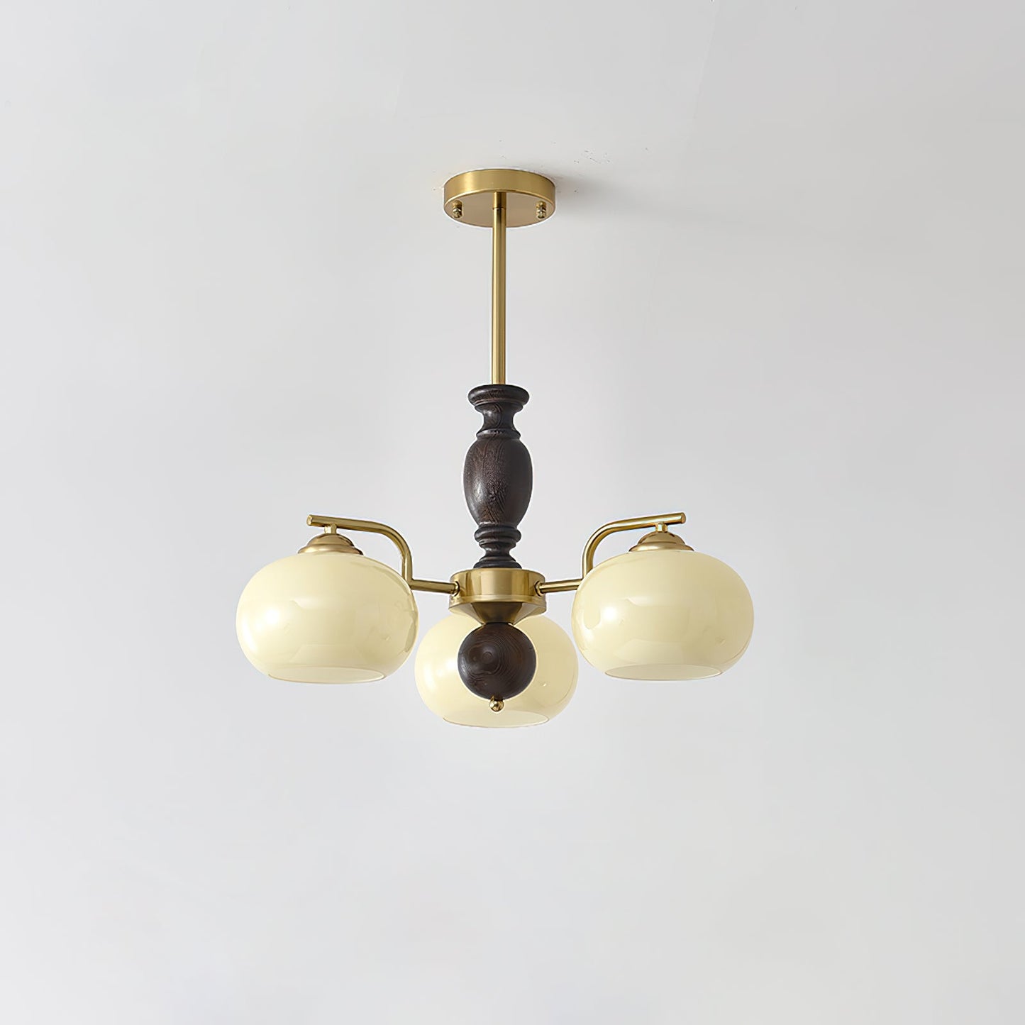 Walnut Beige Orb Electrolier Chandelier